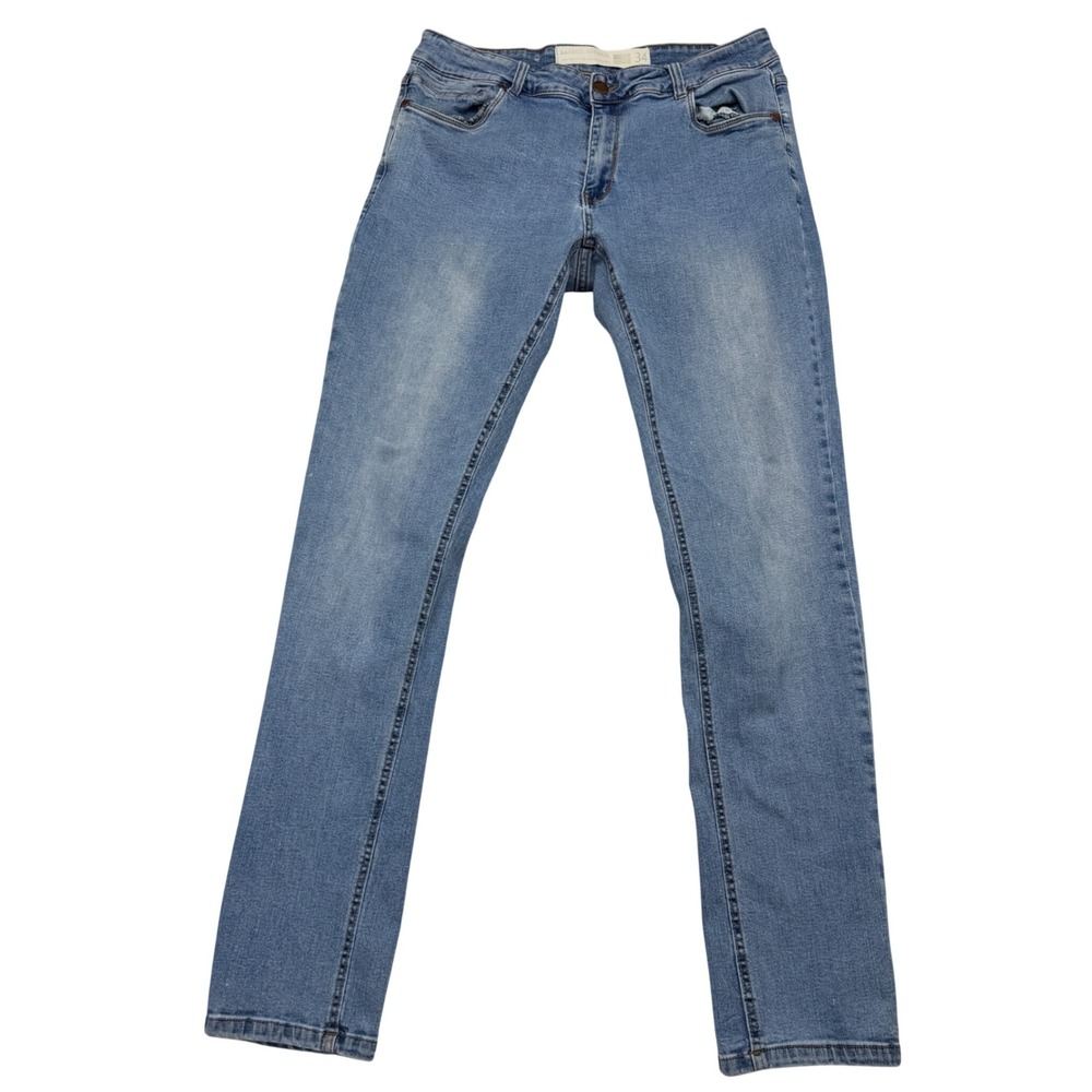 Barbell Apparel Jeans 34x32 Blue Slim Athletic Fit Stretch Light Wash Denim Gym